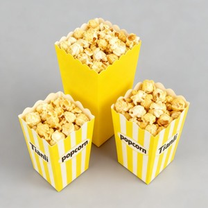 Boîte à popcorn jetable, seau d'emballage, encre à base de soja, biodégradable, porte-popcorn, tables de cinéma, fournitures de fête, boîtes à popcorn - Product Image 3