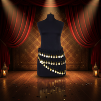 Ceinture de danseuse orientale arabe-turque avec paillettes noires