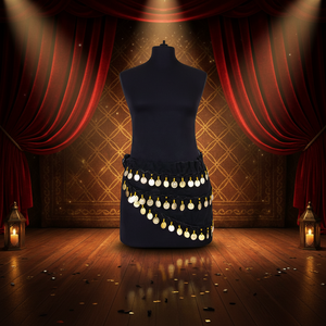 Ceinture de danseuse orientale arabe-turque avec paillettes noires - Product Image 3