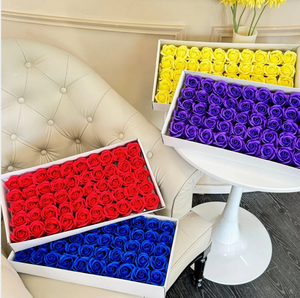 กล่องของขวัญดอกกุหลาบจำลองสามชั้นจากโรงงานหัวเอิน สำหรับงานรับปริญญา วันวาเลนไทน์ ตกแต่งดอกไม้สำหรับประกอบ - Product Image 2