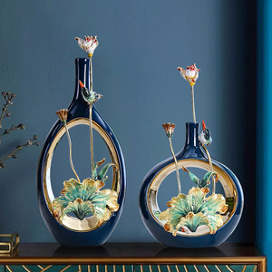 Vente en gros d'usine, cadeau haut de gamme pour anniversaire, ouverture de maison, bureau à domicile, artisanat en métal émaillé peint à la main, glaçure de lotus - Product Image 4