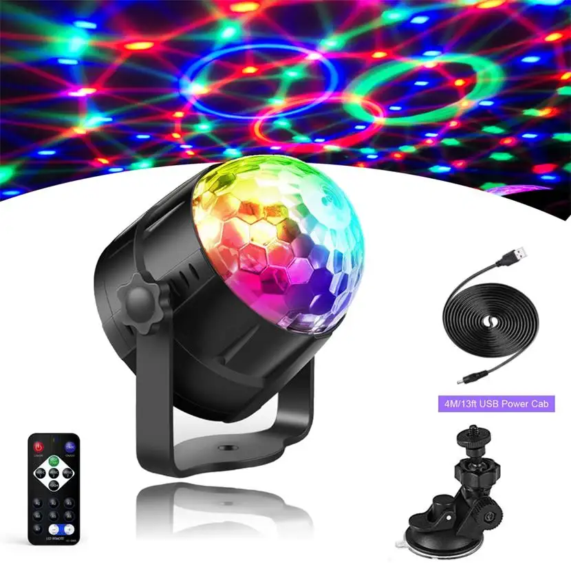 Mini Sound Activated Handheld Disco Light Christmas Projector Crystal Magic Effect Stage Light Led Party Light