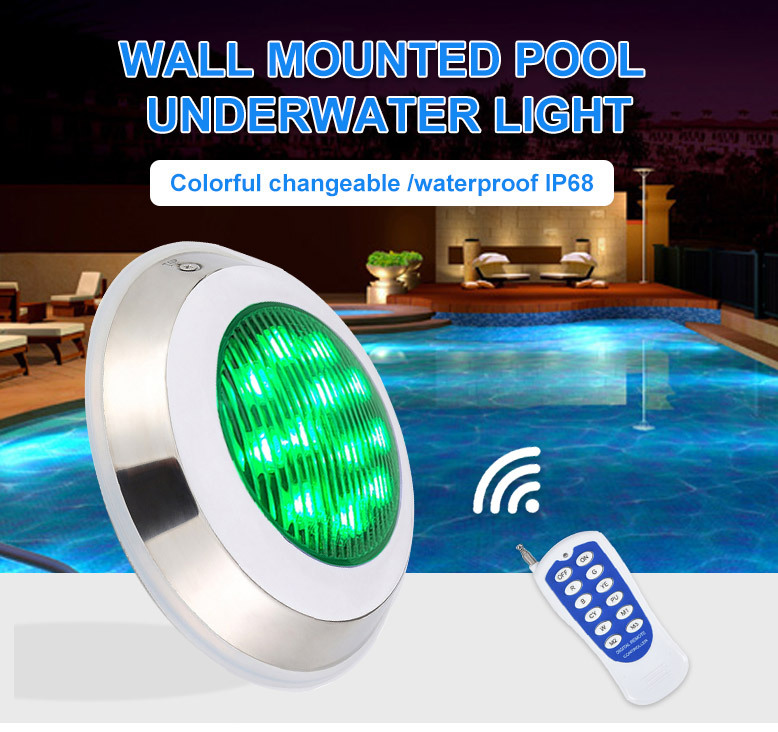 High Sale 24V 12W LED Swimming Pool Light IP68 Stainless Steel Surface Mounted Underwater Light