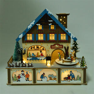 Madera Navidad artículo producto juguetes adornos anime viento madera 3D escritorio CALENDARIO DE Adviento caja carrusel caja musical decoraciones - Product Image 4