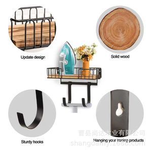 Wooden wall-mounted storage rack for entryway, <b>key</b> and bag <b>hanger</b>, wall-mounted storage rack for living room and bedroom. - Product Image 3
