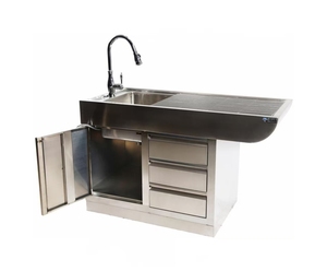 Mesa de limpieza dental multifuncional para mascotas Lavabo de operación y almacenamiento de acero inoxidable 304 con función de autolimpieza - Product Image 3