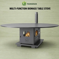Cheminée à granulés de bois Fangran 150Y avec table de collecte de granulés, trémie de 13 kg, poêle à air double combustible pour restaurant et salle à manger domestique