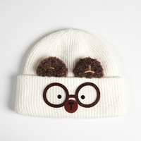 Gorro de Punto con Diseño de Conejito de Dibujos Animados para Invierno, Gorro Cálido, Suave y Agradable al Tacto para Mujeres y Niñas, Estilo Casual