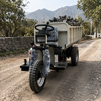Tricycle électrique de transport de marchandises 2 tonnes, tricycle benne robuste pour l'exploitation minière, véhicule à trois roues alimenté par batterie pour le transport dans les mines d'or