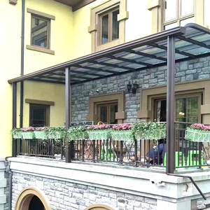 Pare-soleil aluminium PC extérieur Pergola feuille Polycarbonate Gazebo panneau de <span class=keywords><strong>jardin</strong></span> Anti-UV étanche auvent auvent cadre de toit - Product Image 6