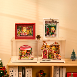 Rompecabezas 3D de Plástico <span class=keywords><strong>Robotime</strong></span> <span class=keywords><strong>Rolife</strong></span> DP006 Tienda de Juguetes de Papá Noel Marcos de Pared DIY Regalos de Navidad - Product Image 3