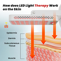 IDEATHERAPY Nouvelle Conception Lampe à Lumière Rouge Portable RTL40A avec Télécommande, Appareil de Thérapie par Lumière Rouge LED pour les Voyages et l'Utilisation à Domicile