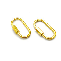 Mousqueton à vis en acier inoxydable fermoirs connecteurs de verrouillage ovales pour bijoux collier Bracelet boucle trouver
