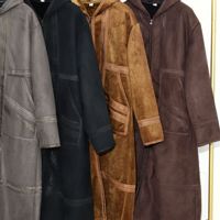 Robe de chambre d'hiver pour homme, cardigan épais et long en suède, chaud, à capuche, avec poches, en polyester, en stock, produit transfrontalier très demandé