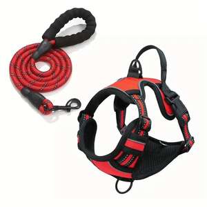 Aksesori anjing peliharaan mewah mode baru rompi anak anjing kucing tali traksi kerah anjing dapat ditarik Harness kulit Pvc - Product Image 6