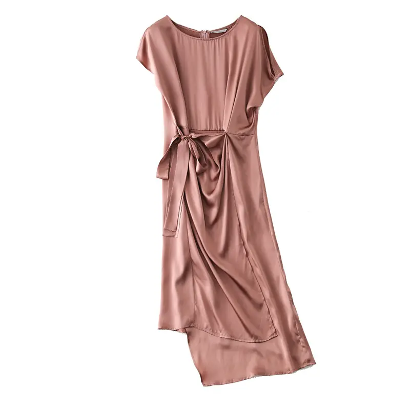 Falda Irregular elegante de estilo francés, vestido de seda, vestido de noche