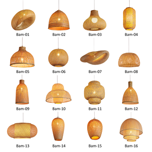 Trong nhà handmade tre Đèn bóng râm ánh sáng mặt dây chuyền Đương Đại Đèn chùm tre mây dệt tay mặt dây đèn cho Nhà hàng - Product Image 5