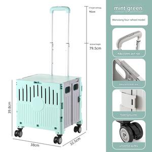 4 bánh xe thị trường lưu trữ di động nhựa có thể gập lại Pet Xe đẩy vườn cắm trại Xe Đẩy Tay xe sử dụng cho cắm trại - Product Image 3