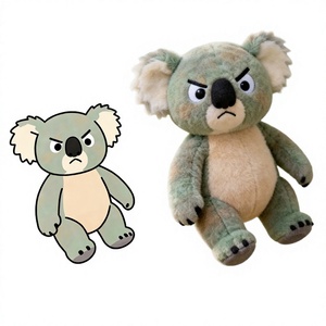 Peluche de Koala Enojado de Algodón Orgánico Personalizado, Adorable Animal de Peluche, Muñeco de Dibujos Animados Suave y Esponjoso, Relleno de Algodón PP, Personalizable - Product Image 4