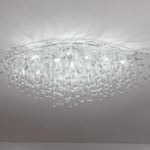Lustre en cristal avec décoration dorée en forme de goutte de pluie, lustre en aluminium à <span class=keywords><strong>branches</strong></span>, luminaire de plafond pour salon - Product Image 6