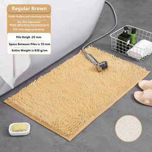 Felpudo antideslizante para puerta de chenilla, esteras de baño coloridas con diseño de moda - Product Image 5