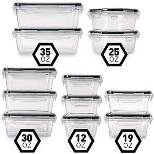 12 Piece BPA-free PP nhựa thực phẩm lưu trữ <span class=keywords><strong>container</strong></span> với Leak-proof <span class=keywords><strong>Snap</strong></span> khóa nắp không khí lưu trữ chặt chẽ kín cho rò rỉ bằng chứng - Product Image 2