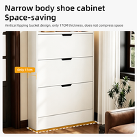 Meuble à chaussures moderne avec rangement dissimulé à porte rabattable, organisateur gain de place pour entrée et chambre