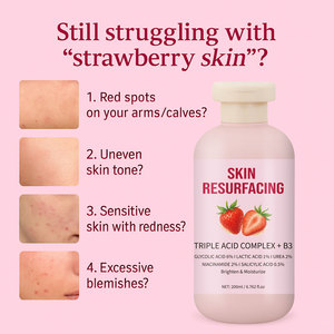 Lotion à la fraise OEM 200 ml en vrac, hydratante, enrichie en vitamine C, lissante, végane, avec logo sur le flacon - Product Image 2