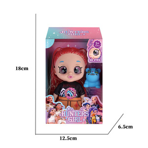 Poupée miniature Chibi de 18 cm (7 pouces) avec des yeux 5D, groupe de chasse aux sorcières K POP, équipée d'armes, <span class=keywords><strong>figurine</strong></span> de jouet tigre bleu - Product Image 2