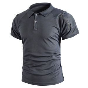 เสื้อโปโลผู้ชาย DF25 สีดำใหม่ แบบยืด แห้งเร็ว ทรงเข้ารูป แขนสั้น สำหรับฝึกซ้อมกลางแจ้ง ขายส่ง - Product Image 3