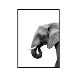 现代大象黑色光滑金属铝相框为您的艺术50 x 70厘米
