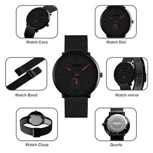 Montre chronographe carrée pour homme, montre-bracelet de luxe en acier inoxydable, cadran noir avec date, montre à quartz étanche 30M - Product Image 3