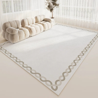 Tapis de luxe en fausse fourrure de cachemire pour salon et chambre, grand tapis moelleux antidérapant pour salon, chambre, hôtel