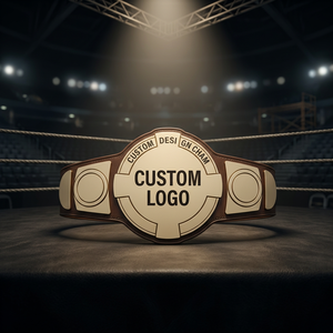 Ceinture de championnat poids lourd en or, titre personnalisé, trophée de lutte, MMA, boxe, plaque en laiton gravée en profondeur, sangle en cuir véritable - Product Image 2