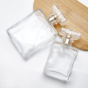 Botella de Perfume Cuadrada de Vidrio de 30ml 50ml 100ml, Recarga de Perfume de Alta Gama con Pulverizador de Niebla Fina, Tapa y Cabezal de Pulverización - Product Image 1