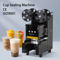 Machine à sceller automatique 110V à économie d'énergie pour cartons et gobelets, scelleuse électrique pour thé Boba, idéale pour les magasins de boissons - Stock USA