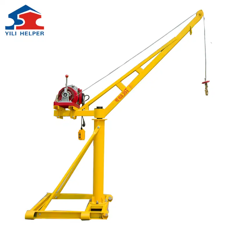 Construction lifts electric winch mini crane 1 ton manual hydraulic small lifting crane