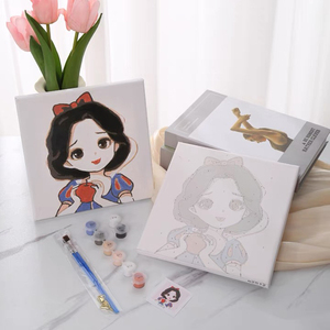 Pintura <span class=keywords><strong>por</strong></span> <span class=keywords><strong>números</strong></span> de 20x20cm, dibujos animados enmarcados, pintados a mano para principiantes, niños y <span class=keywords><strong>adultos</strong></span>, regalo artístico - Product Image 3