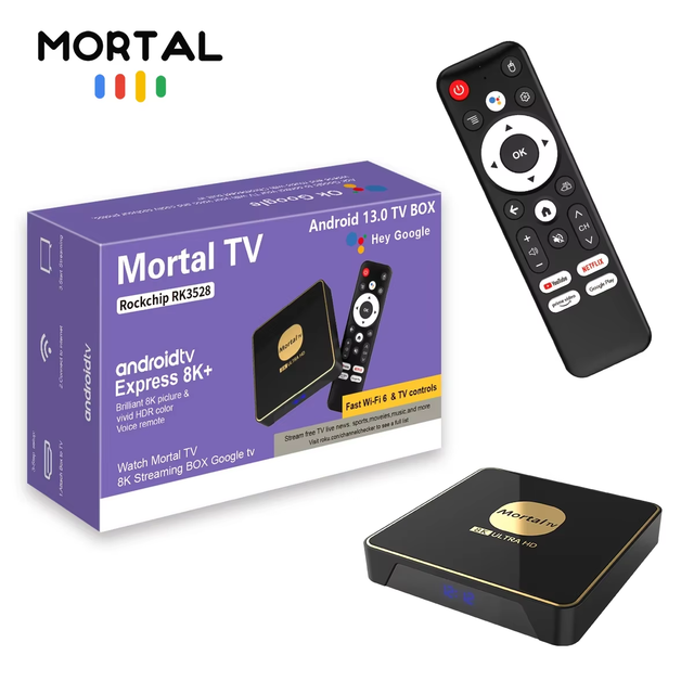 New Sale Cheap Mortal T3 Quad Core Android13.0 RK3528 4K WIFI6 BT 5.0 Support Voice Control Streaming Media Player