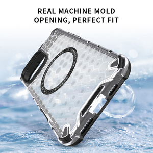 Housse en nid d'abeille Attraction magnétique étui de téléphone antichoc pour <span class=keywords><strong>iPhone</strong></span> <span class=keywords><strong>11</strong></span> 12 13 14 15 Plus 16 <span class=keywords><strong>Pro</strong></span> <span class=keywords><strong>Max</strong></span> 16E Fundas Para Celulares - Product Image 4