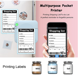 Máy in mini di động không dây BT Wifi in nhãn không mực quà tặng sinh nhật Giáng sinh cho trẻ em máy in ảnh nhiệt bỏ túi mini - Product Image 3