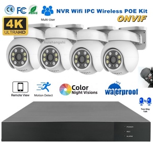 Système de surveillance CCTV extérieur NVR POE MIC 8CH, caméra de sécurité extérieure, vision nocturne IP, vidéo, surveillance domestique - Product Image 1