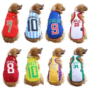 Camiseta de Fútbol y Chaleco de Baloncesto Personalizados <span class=keywords><strong>para</strong></span> <span class=keywords><strong>Perros</strong></span>, Malla Transpirable, Poliéster Ligero <span class=keywords><strong>para</strong></span> Verano, Copa Mundial y Deportes - Product Image 1