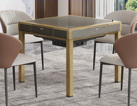 Table de Mahjong multifonctionnelle pour la maison, avec système de glissière rotative intégré, pliable électrique, entièrement automatique, en métal, pour 4 joueurs