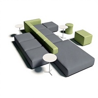 Ensemble de canapés modulaires modernes personnalisés pour les espaces publics de loisirs et de réception, canapé d'attente à assise double face