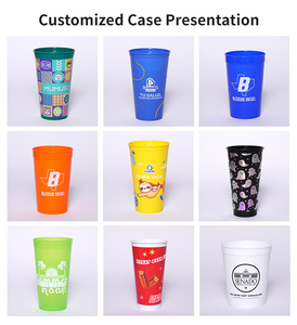 カラフルスタジアムカップカスタムロゴ再利用可能ドリンクフロストプラスチック22オンスカスタムスタジアムカップ結婚式イベントブランディングとプロモーション - Product Image 4