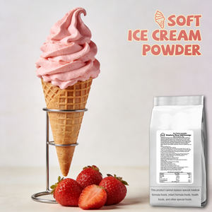 ผงทำไอศกรีมซันเดย์รสสตรอว์เบอร์รีคุณภาพสูง ผงสำเร็จรูปสำหรับทำไอศกรีมนุ่ม พร้อมใบรับรองฮาลาล - Product Image 1