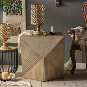 European Style Wood Coffee Table Retro Distressed Square Design For Living Room <b>Sofa</b> Corner Use A2175 - Product Image 1