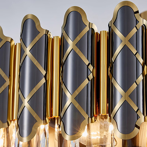 Lustre moderne vintage en cristal noir pour salon, LED, luxe, acier inoxydable, escalier - Product Image 4