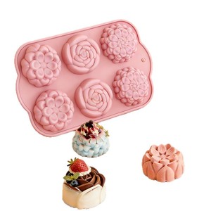 <span class=keywords><strong>Moule</strong></span> à pâtisserie en <span class=keywords><strong>silicone</strong></span> en forme de rose à 6 cavités, pour gâteaux et mousses, <span class=keywords><strong>moule</strong></span> à pâtisserie française - Product Image 1